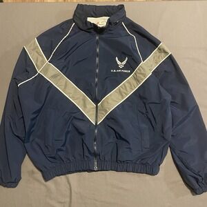 Vintage U.S. Air Force PTU Jacket Mens Large Short Navy Reflective Skilcraft 00s